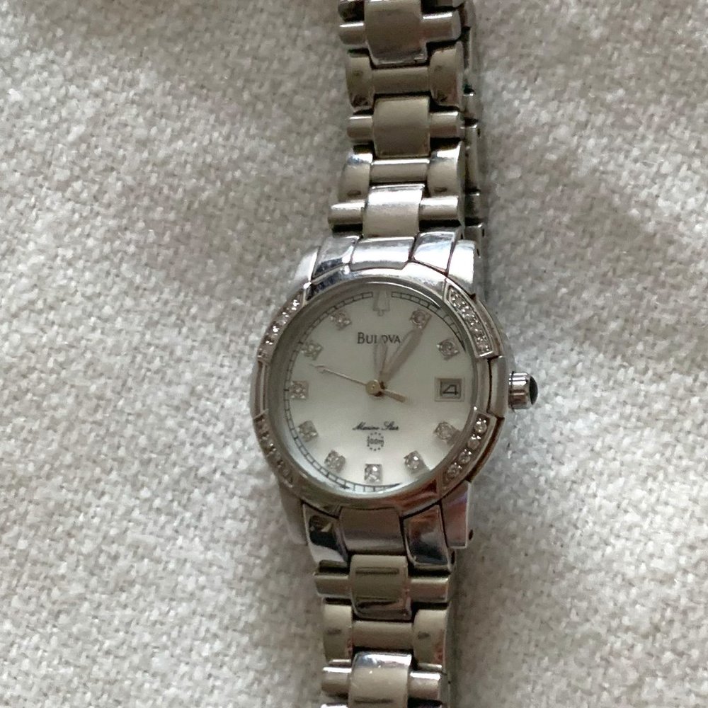 Bulova Marine Star Women’s Diamond Bezel Bracelet Watch